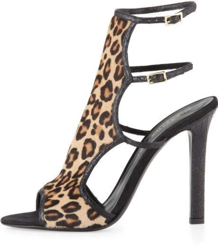 A leopard-print sandal