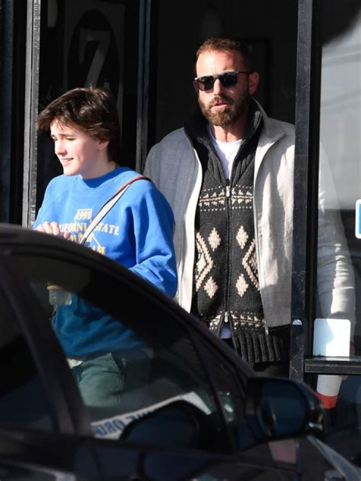 Ben Affleck and child Fin Affleck 