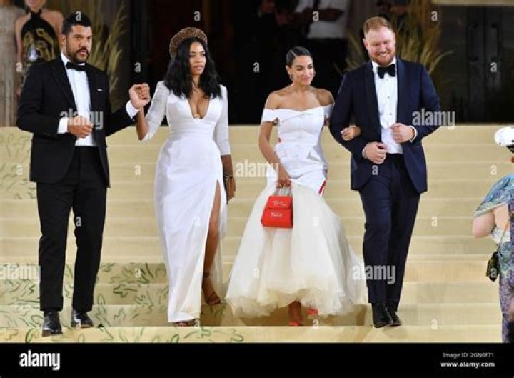 Benjamin Bronfman, Aurora James, Alexandria Ocasio-Cortez and Riley Roberts Costume Institute Benefit celebrating the opening of In America: A Lexicon of Fashion, The Metropolitan Museum of Art, New York, USA - 13 Sep 2021