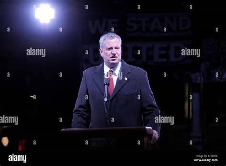 Bill de Blasio Gives Speech In NYC