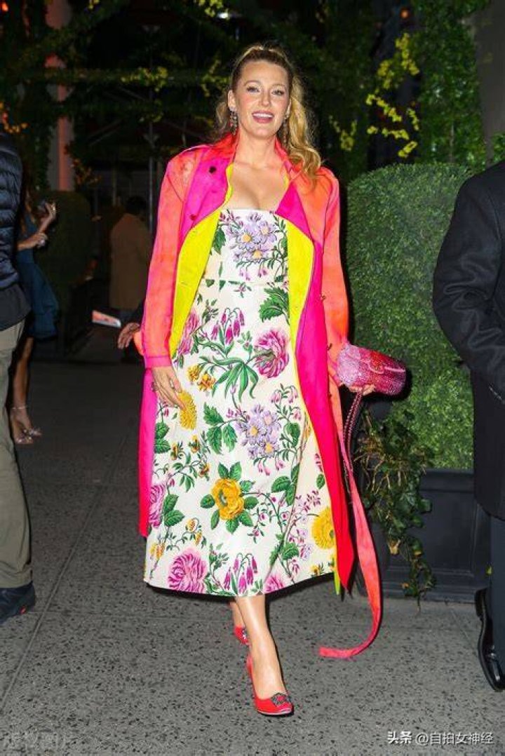Blake Lively printed dress