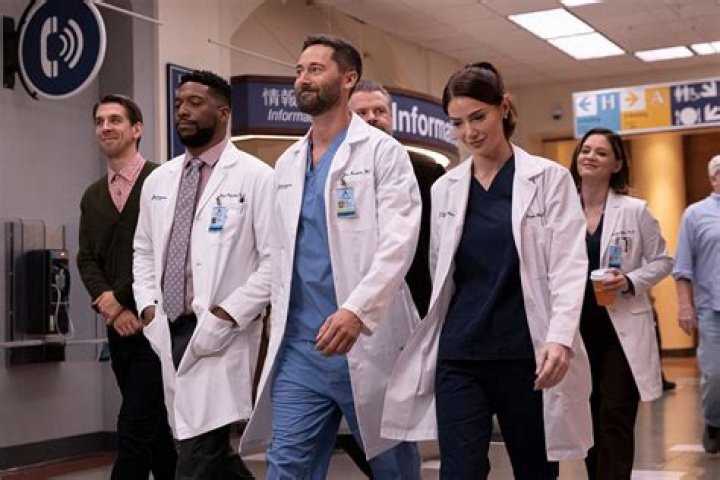 NEW AMSTERDAM -- "Your Turn" Episode 201 -- Pictured: (l-r) Ryan Eggold as Dr. Max Goodwin, Tyler Labine as Dr. Iggy Frome -- (Photo by: Virginia Sherwood/NBC)