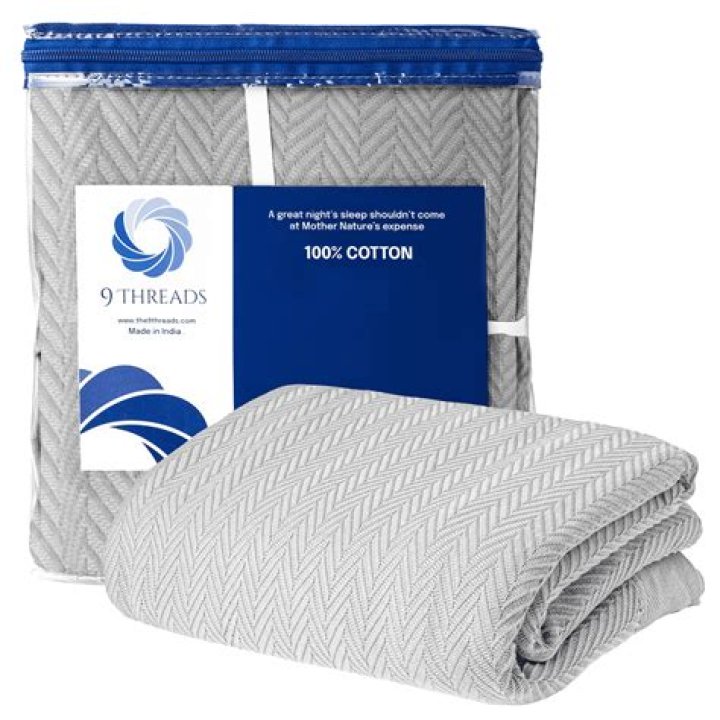 Turkish-T Herringbone Weave Blanket, $90, Turkish-t.com.
